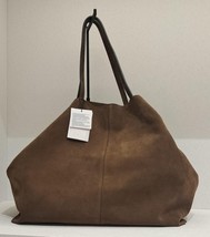 ZARA BNWT 2025. KHAKI GREEN MAXI LEATHER SUEDE TOTE BAG. 6027/610/032 - $214.45