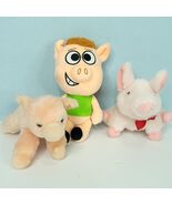 Pink Pig Lot of 3 Plush Stuffed Animal Green Shirt Red Scarf Aurora - €14,44 EUR
