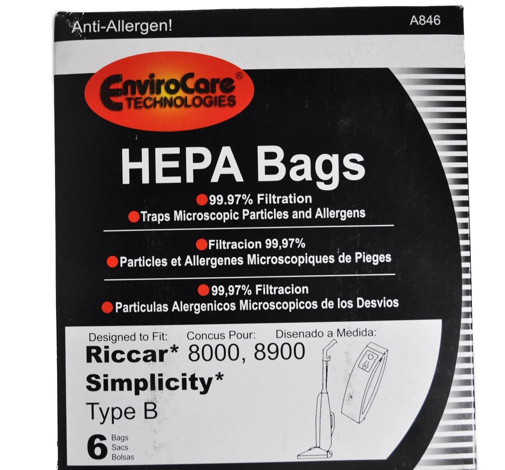 Riccar 8000, 8900 Simplicity Type B Vacuum Cleaner Bags - $17.15