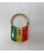 Italia vintage gold tone keychain padlock style keyring Italian flag WEL... - £10.30 GBP