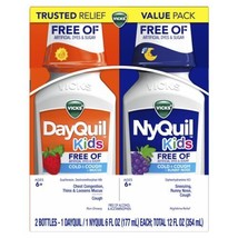 VICKS Kids DayQuil &amp; NyQuil Cold &amp; Cough Relief Liquid Co-Pack, Free of - $12.59
