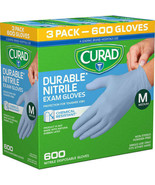 CURAD Powder-Free Nitrile Exam Gloves - Size M, Blue, Pack of 600, Free ... - $43.00