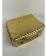 Vintage Estee Lauder Gold Cosmetic Train Travel Case Bag Suitcase Metall... - $54.66 CAD