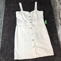 Gap Dress Denim Button Front Size 14 Nwt White Stretch Nwt - £25.66 GBP