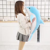 Single Piece of 30/50CM Kawaii Dolphin Plush Toy Adorable Stuffed Animal Pillow  - £6.63 GBP+