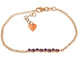 Galaxy Gold GG 14K Solid Rose Gold Natural Amethyst Bracelet for Women, ... - $984.05