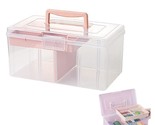 Clear Plastic Office Supply Art &amp; Craft Storage Box, Sewing Box Organise... - £37.95 GBP