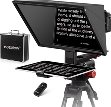 17 Inch, Aluminum Alloy Liftable Teleprompters with Remote Control and A... - £257.69 GBP