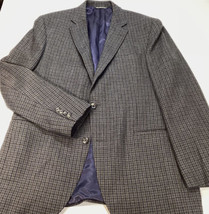 Jack Victor Select Blazer Wool 2-Button Mens 44L Gray/Blue/Brown Check C... - £53.08 GBP
