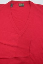 GORGEOUS Bobby Jones Bright Red 100% Wool V-Neck Sweater Made in Italy XL - $42.74