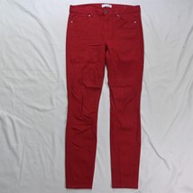 LOFT 28 / 6 Legging Skinny Brushed Red Stretch Denim Womens Jeans - £10.95 GBP