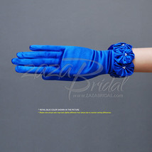 Elegant Women&#39;s Shiny Stretch Satin Gloves with Flowers Trimmed Pearls i... - £18.37 GBP