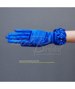 Elegant Women&#39;s Shiny Stretch Satin Gloves with Flowers Trimmed Pearls i... - $31.17 CAD