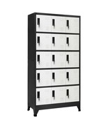 vidaXL Locker Cabinet Anthracite and White Steel Large - $30,357.96 MXN