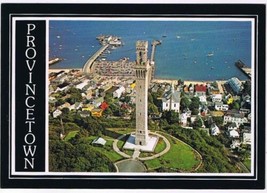 Postcard Pilgrim Tower Provincetown Aerial View Cape Cod Massachusetts  - $2.96