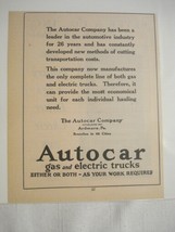 1924 Ad Autocar Co., Ardmore, Pa. Gas &amp; Electric Trucks - £6.38 GBP