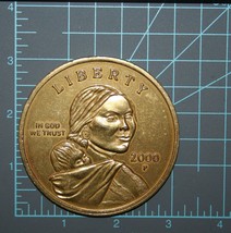 VINTAGE 2000-P Oversized/Jumbo/Large Metal Sacajawea $1 Dollar Novelty Coin - £7.81 GBP