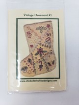 Chickadee Hollow Designs Vintage Ornament Stocking #1 - New - £10.36 GBP