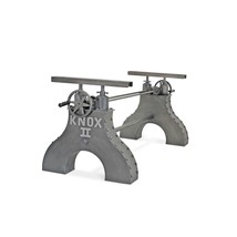 KNOX II Adjustable Height Industrial Dining Table Base Desk - Iron DIY - £2,952.81 GBP