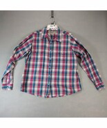 Wrancher by Wrangler Pearl Snap Shirt Women&#39;s XXL Pink Blue Gold Plaid L... - $459.38 MXN