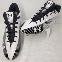 Under Armour Football Molded Cleats Shoes Black White Men&#39;s SIZE 9.5 - £17.53 GBP