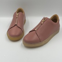 Pairs In Paris Women&#39;s Milton Zip Leather Sneakers Blush Pink 40 EUR 9 U... - $129.99