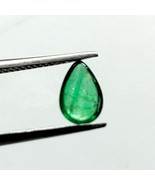Cabochon!!! Natural Emerald Vivid Green Pear 0.70 Cts Extra Top Green Cabochon G - $385.86 MXN