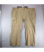Arctix 3K Khaki Nylon Cargo Hiking Pants Men&#39;s 4XL Elastic Waist Zip Gor... - $28.00