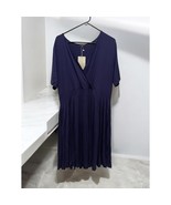 NEW Dark Blue Short Sleeve V-Neck Woman&#39;s Dress size Plus 2X NWT - $18.69