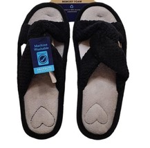 ISOTONER Slippers Womens Size  8.5 9 Black Signature Eco Comfort  Memory... - £11.55 GBP