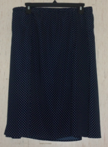 New Womens Koret Navy Blue W/ White Polka Dots Pull On Full Skirt Size Pl - £18.96 GBP