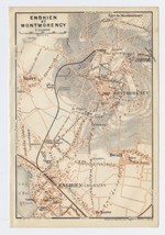 1910 Original Antique Map Of ENGHIEN-LES-BAINS Montmorency / Paris France - £17.28 GBP