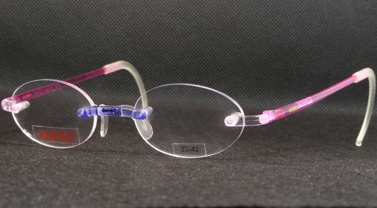 Swissflex Haribo 33 Lila-Blau / Pink/Klar Einzigartig Brille Schweizer 42 - $214.30