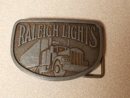 Vintage Raleigh Lights Trucking Trucker Men&#39;s Belt Buckle Semi - £9.51 GBP