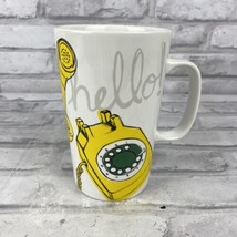 Starbucks Mug 2015 Hello! Telephone 16oz Yellow White 5 1/4&quot; Tall Coffee... - £11.91 GBP