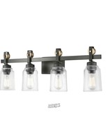 Knollwood 31-3/4 in. 4-Light Antique Bronze Industrial Vanity Vintage Li... - $104.49