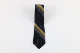 Vintage 60s 70s Rockabilly Silk Striped Color Block Neck Tie Dress Tie W... - £15.75 GBP
