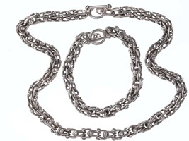 Heavy Retro Sterling Spratling DNA Ball style necklace and bracelet set - £433.98 GBP