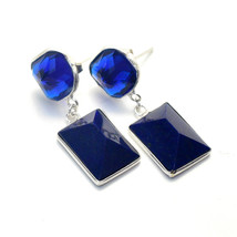 Lapis Lazuli Tanzanite Quartz Gemstone Fashion Earrings Jewelry 1.80&quot; SA 3723 - £3.18 GBP