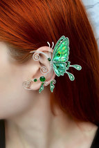 Blue butterfly ear cuff * Butterfly ear wrap * Fairy ear cuff - $37.00+