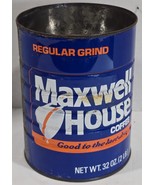 Vtg Maxwell House Regular Grind Coffee 2 Pound Storage Tin Can Advertising - $25.75 CAD