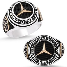 Anillo sólido de plata esterlina 925 Mercedes Benz para hombre - £32.89 GBP