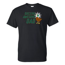 Ducking Awesome Dad - Funny Father&#39;s Day Duck Cartoon T Shirt - Small - Black - £19.17 GBP