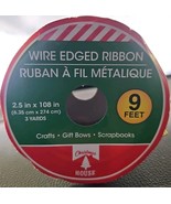 Wire Edged Ribbon 2.5&quot; X 108&quot; Gold 70% PET 30% Polyester - $1.99