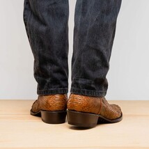 KANSAS Genuine Snake Skin Cowboy Boot from the Western Collection Cognac image 8