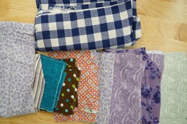 Sewing Lot Baby Soft Flannel Craft Quilting Fabric Gray Purple Plaid Pat... - $14.84