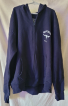 Hanes Size L Soft Sweats with ECOSMART Yard Dark Blue San Antonio Zipper Hoodie - £11.57 GBP