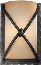 Minka Lavery 1974-1-138 Aspen Wall Sconce - Bronze Finish w/ Rustic Scavo Glass - £64.66 GBP