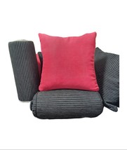 Pink Velvet Pillow, Classic, DecorativeButton, Neck Roll Pillow 16x16&#39;&#39; - £31.17 GBP