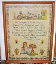 VINTAGE SAMPLER, PRINTED PAPER, IN CROSS STITCH STYLE WITH POEM:  “ALL T... - $4.95